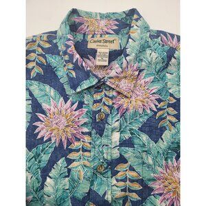 Cooke Street Honolulu Men's XL Hawaiian Tropical Floral Button Up Shirt Easter
